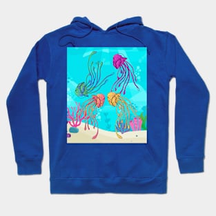 Colorful Luminous Jellyfish Sea Animals Hoodie